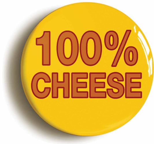 A picture of the front of the product, titled 100% Cheese Circular 50mm Fridge Magnet