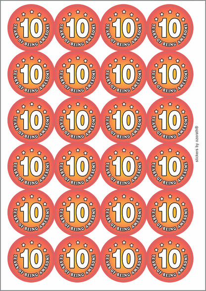 A picture of an A4 sheet of matte paper stickers