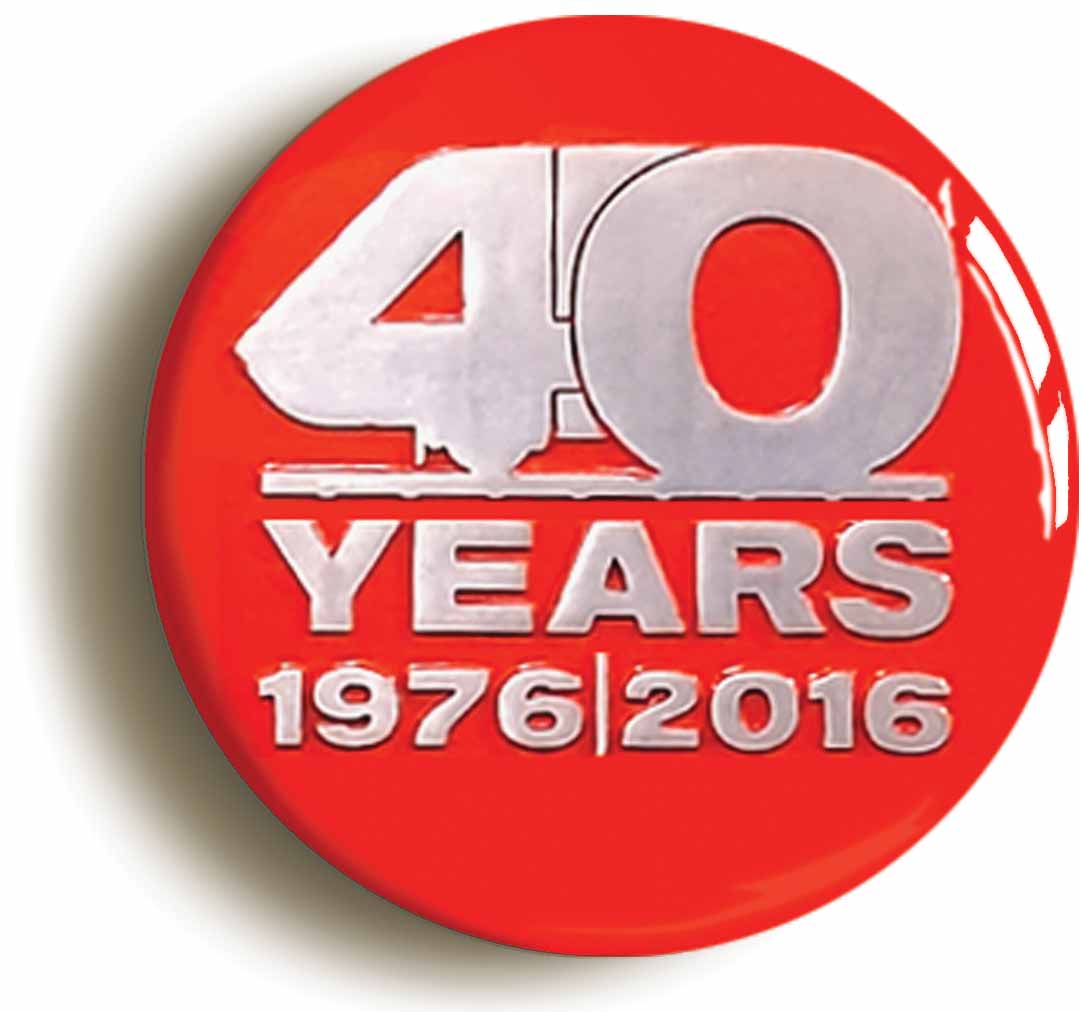 A picture of the front of the product, titled British Rail Inter City 125 40th Anniversary Button Pin Badge