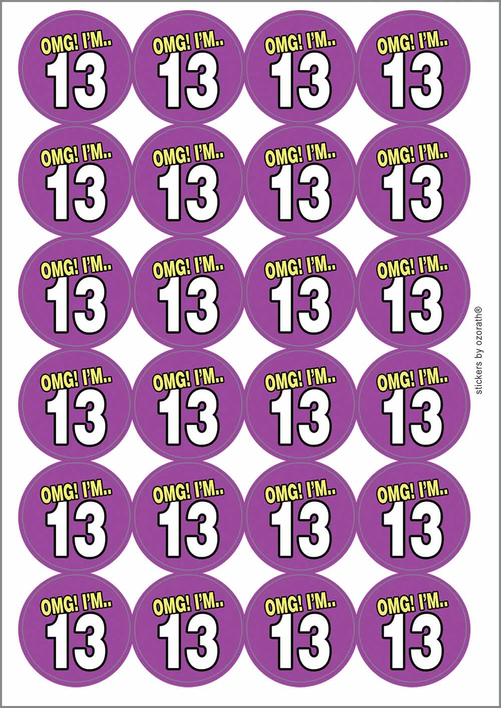 A picture of an A4 sheet of matte paper stickers