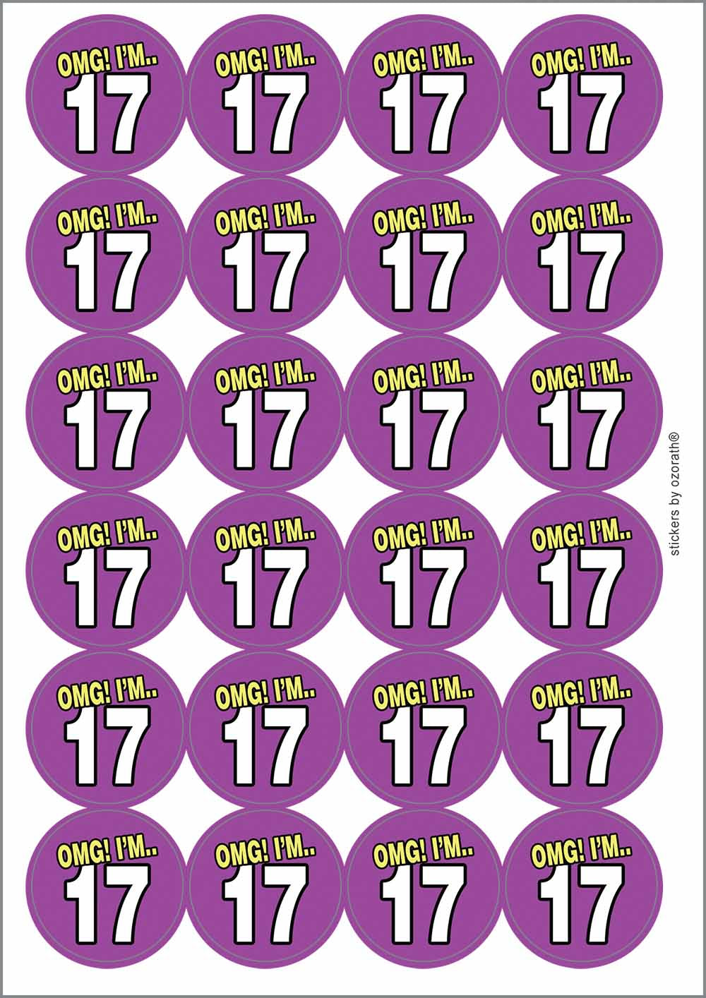 A picture of an A4 sheet of matte paper stickers