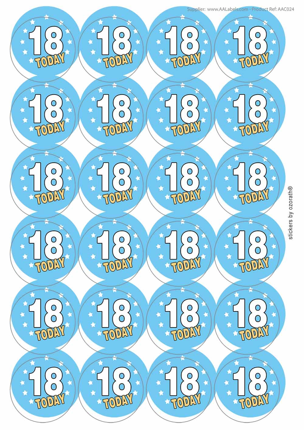 A picture of an A4 sheet of matte paper stickers