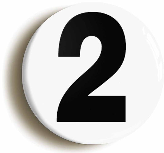 A picture of the front of the product, titled Plain Number 2 Two Button Pin Badge