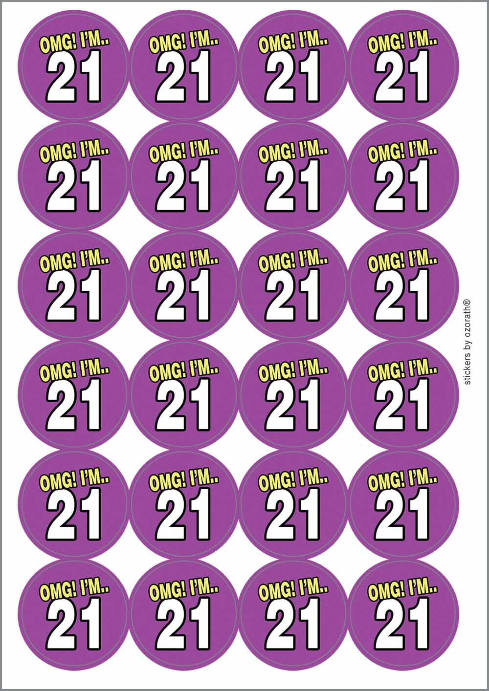 A picture of an A4 sheet of matte paper stickers