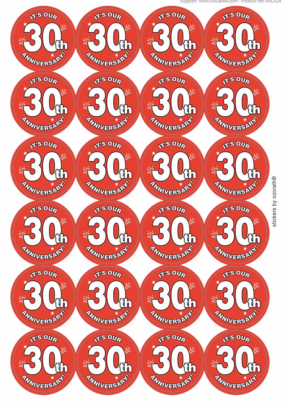 A picture of an A4 sheet of matte paper stickers