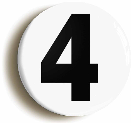 A picture of the front of the product, titled Plain Number 4 Four Circular 50mm Fridge Magnet