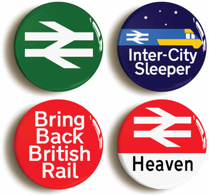 A picture of a set of four badges
