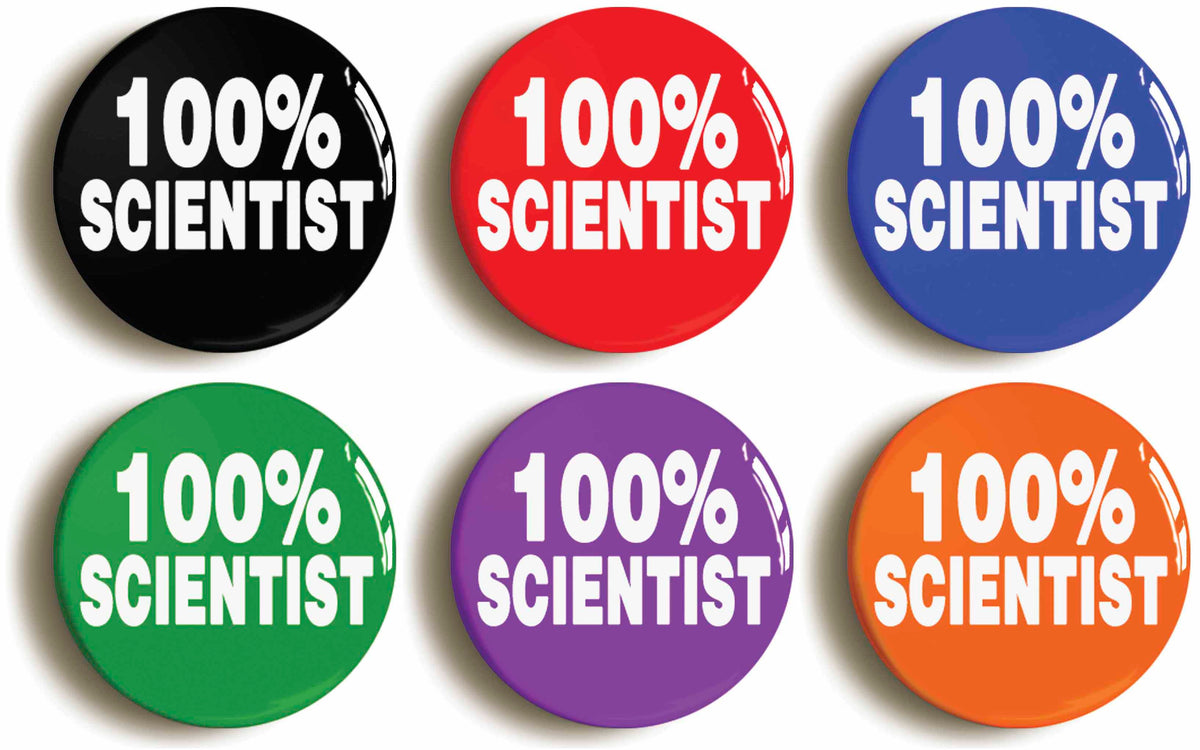 A picture of a set of six badges