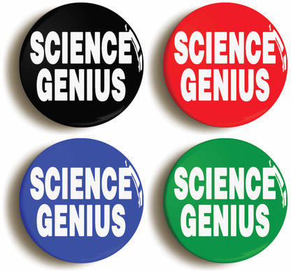 A picture of a set of four badges