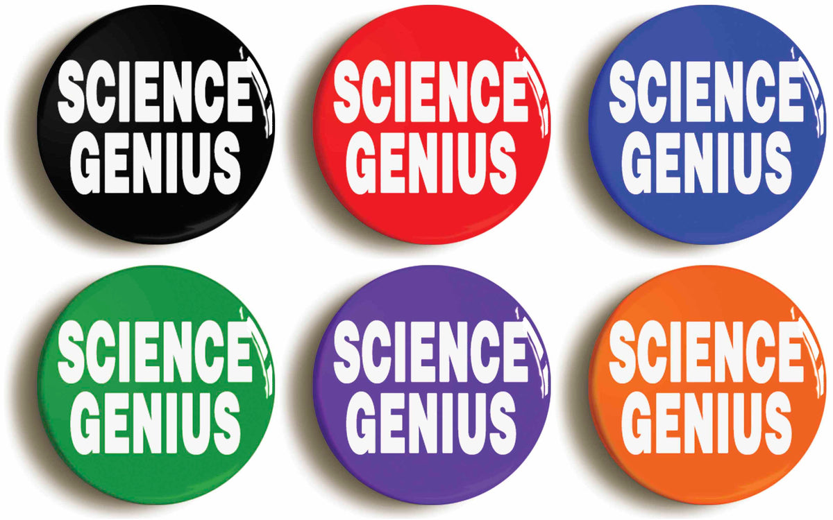 A picture of a set of six badges