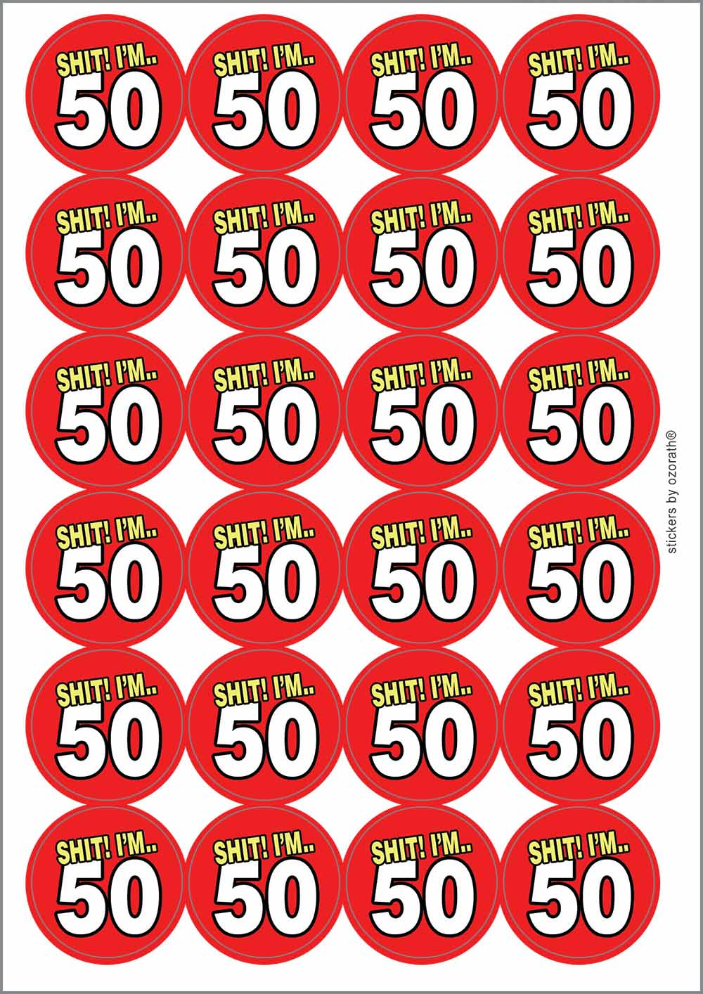 A picture of an A4 sheet of matte paper stickers