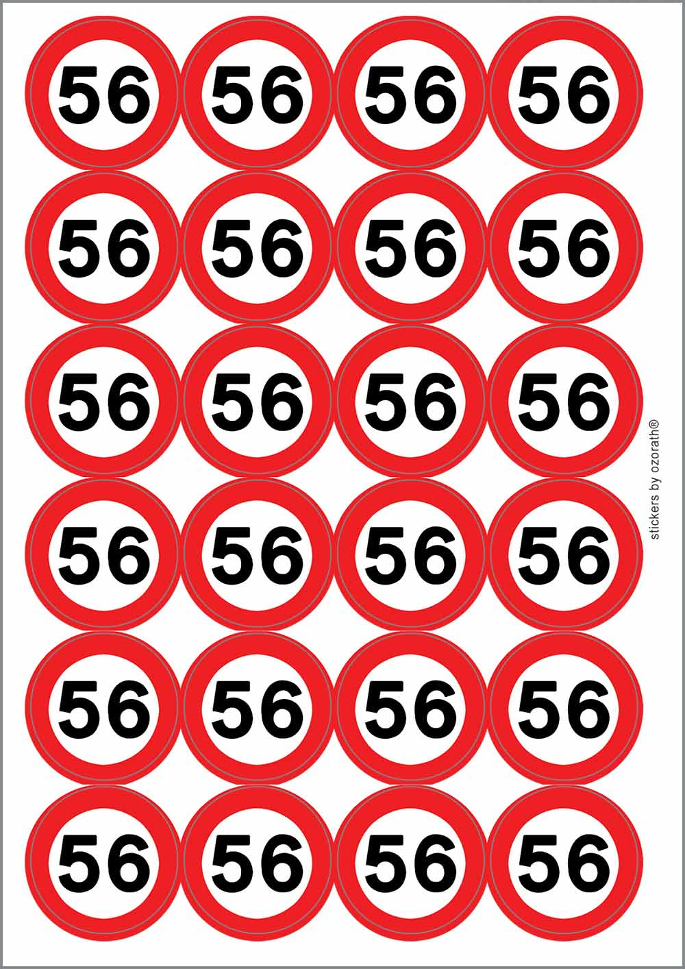 A picture of an A4 sheet of matte paper stickers