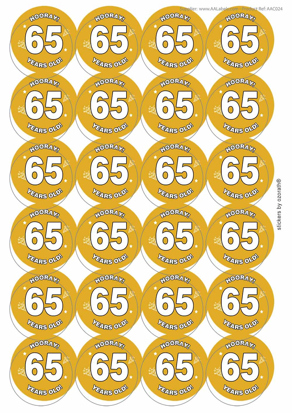 A picture of an A4 sheet of matte paper stickers