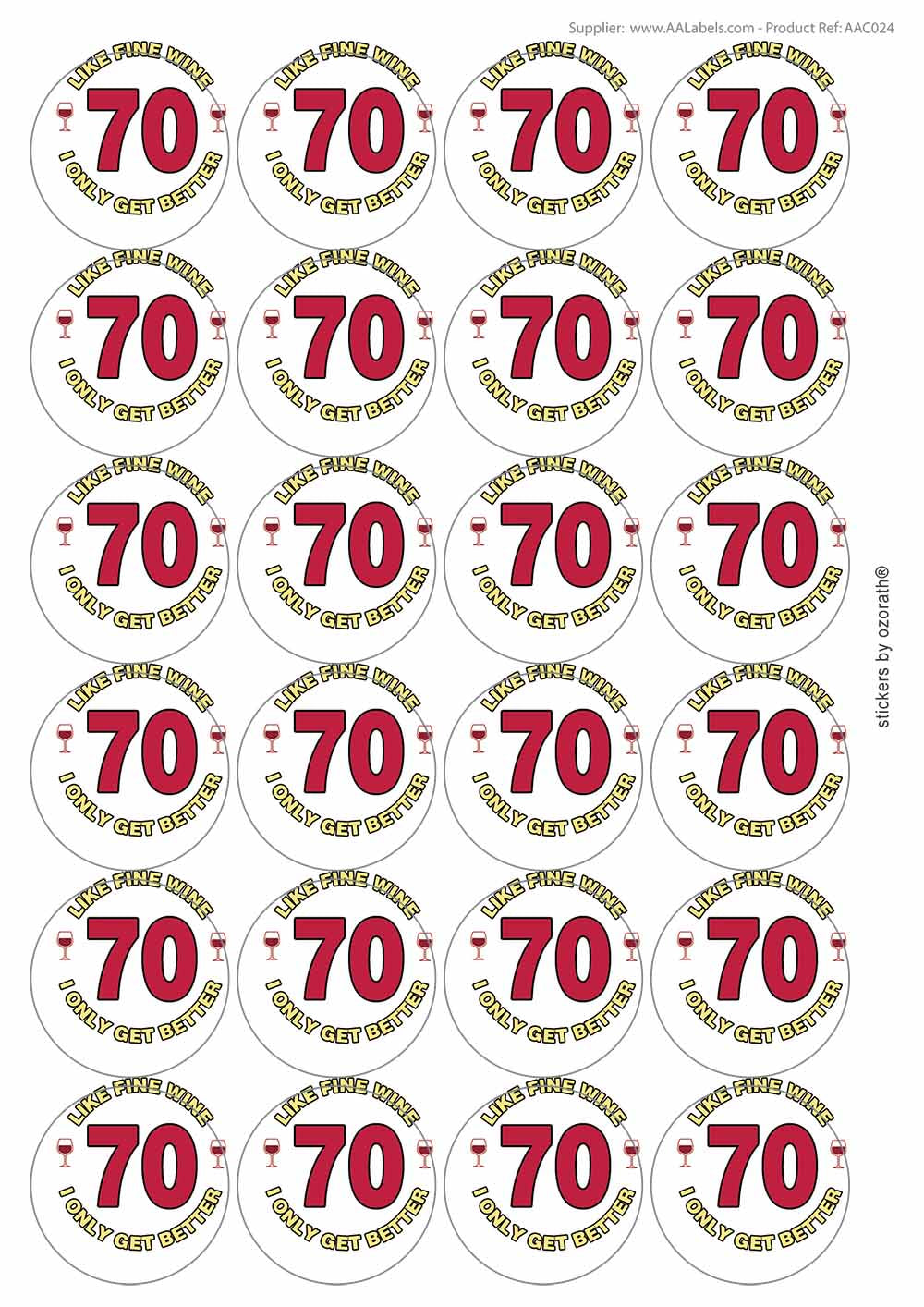 A picture of an A4 sheet of matte paper stickers