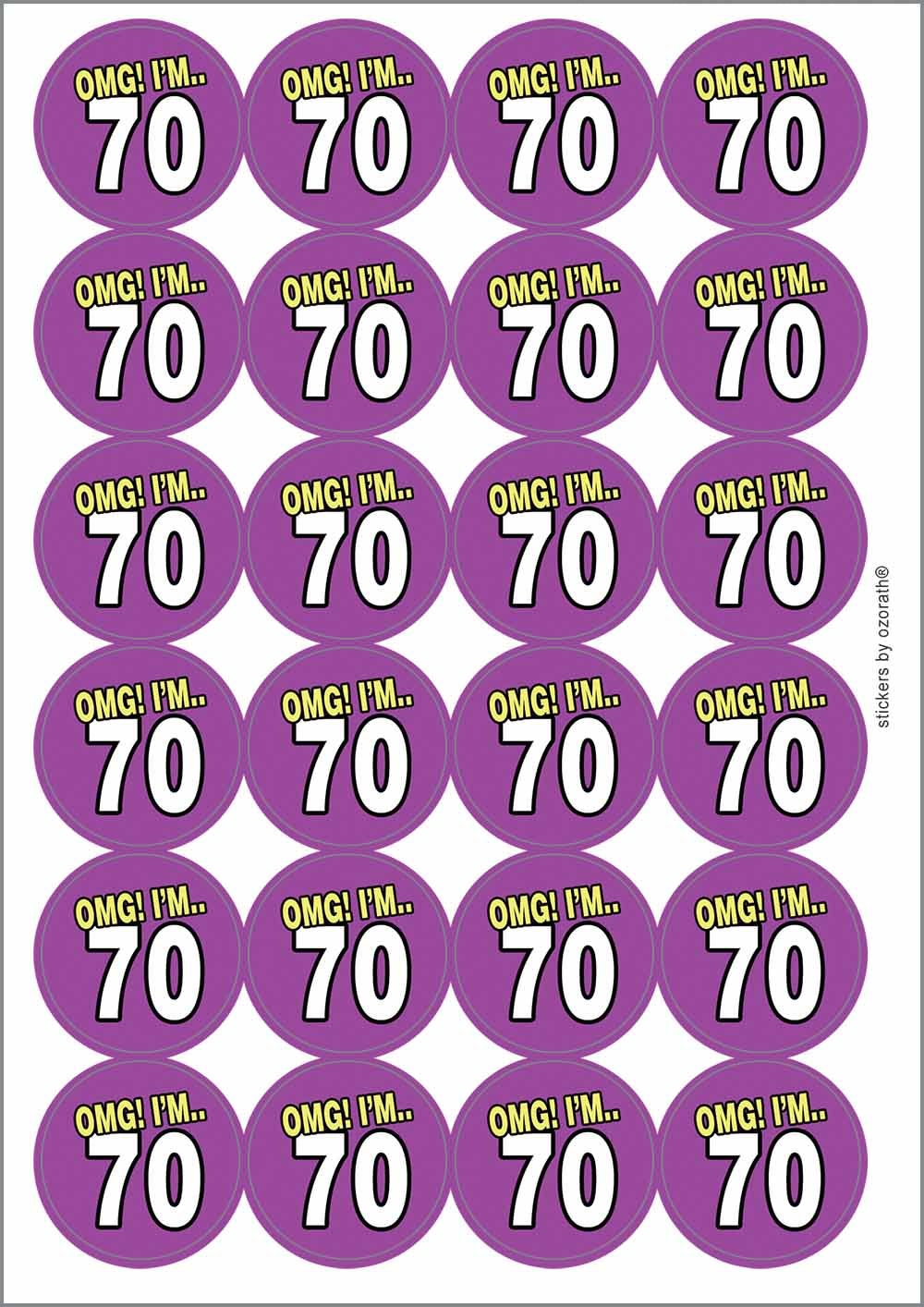 A picture of an A4 sheet of matte paper stickers