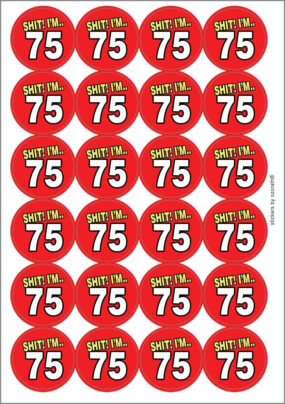 A picture of an A4 sheet of matte paper stickers