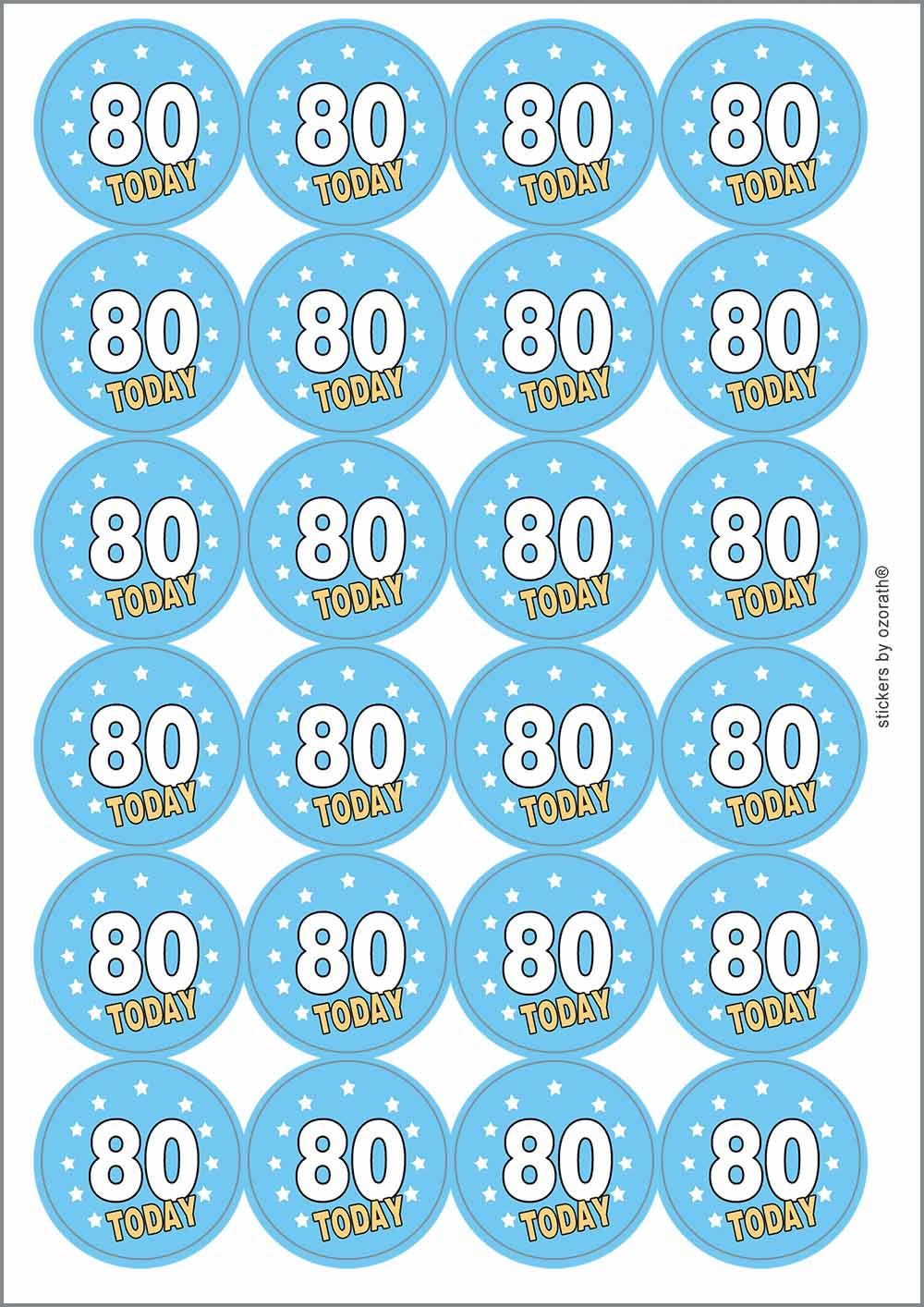 A picture of an A4 sheet of matte paper stickers