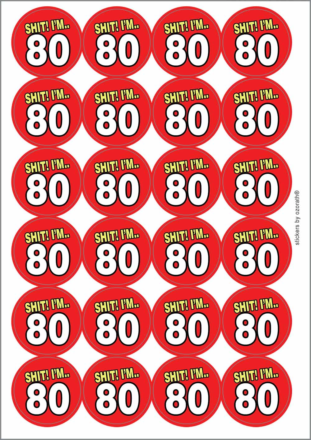 A picture of an A4 sheet of matte paper stickers