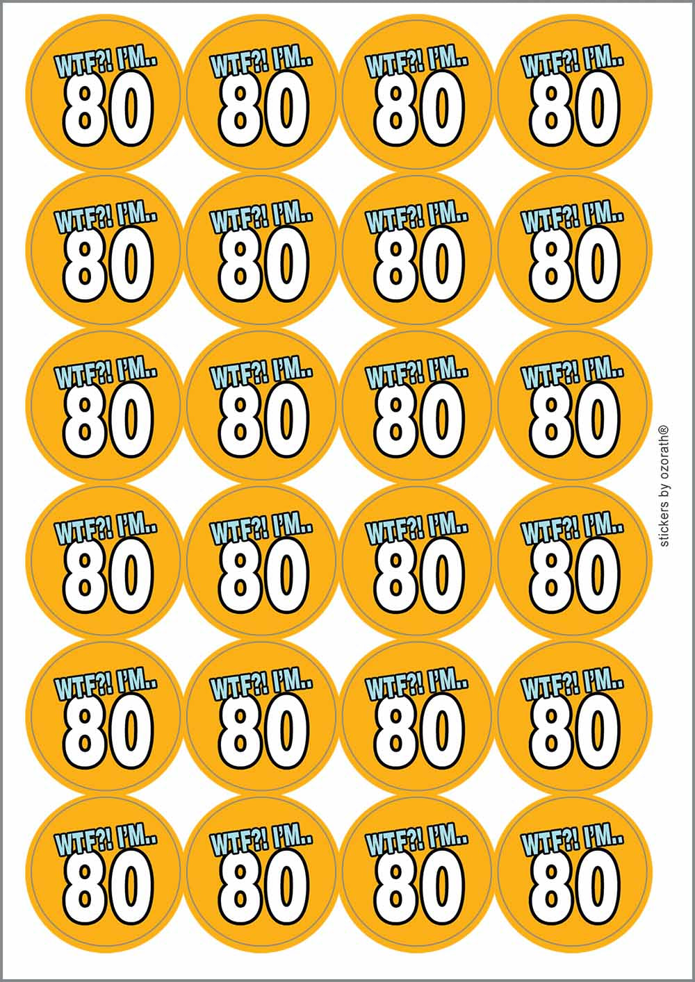 A picture of an A4 sheet of matte paper stickers