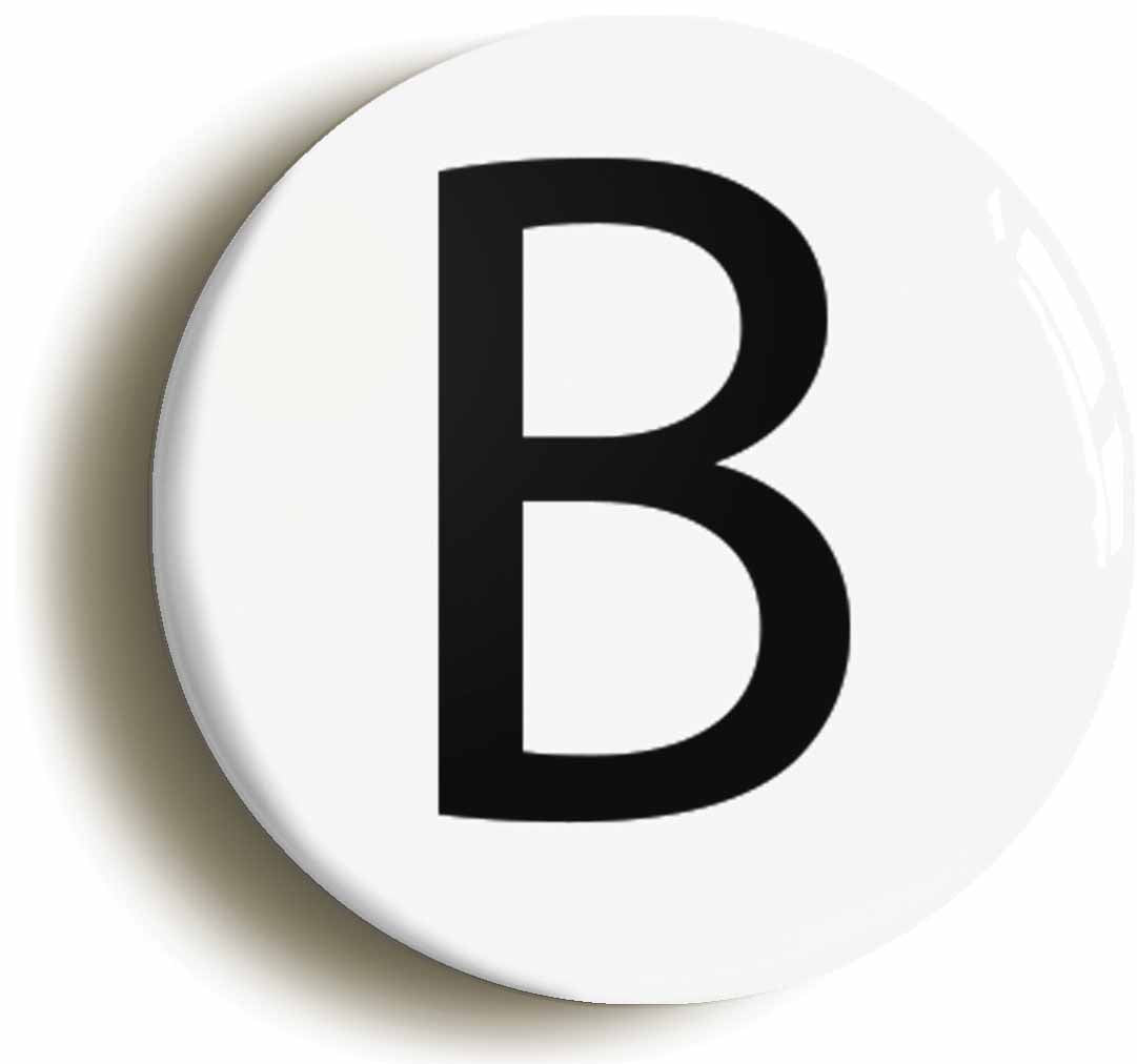 A picture of the front of the product, titled Beta Upper Case Greek Letter Button Pin Badge
