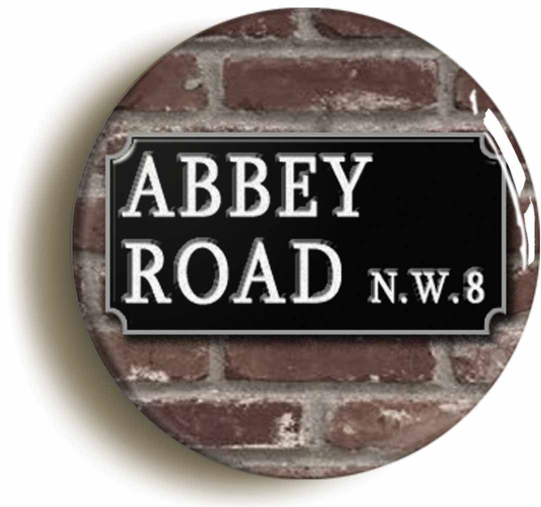 A picture of the front of the product, titled Abbey Road Circular 50mm Fridge Magnet