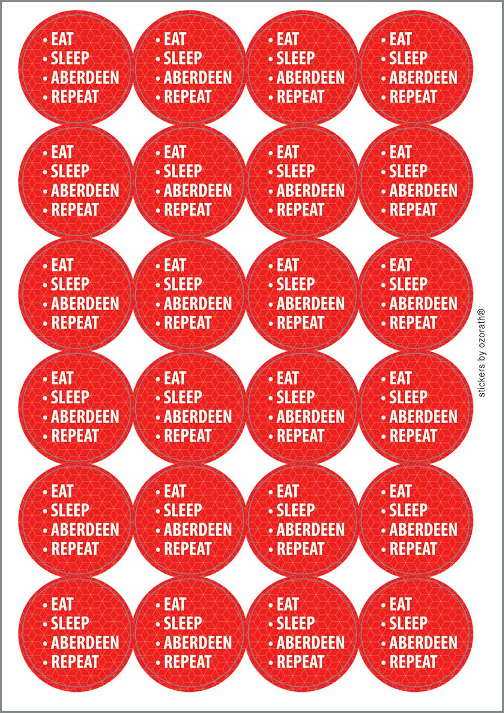 A picture of an A4 sheet of matte paper stickers