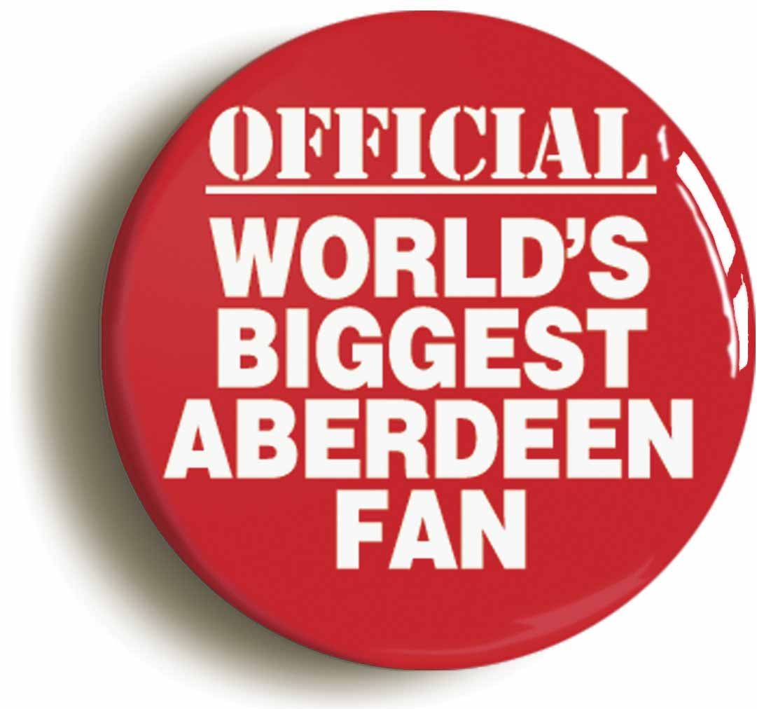 A picture of the front of the product, titled World's Biggest Aberdeen Fan Circular 50mm Fridge Magnet