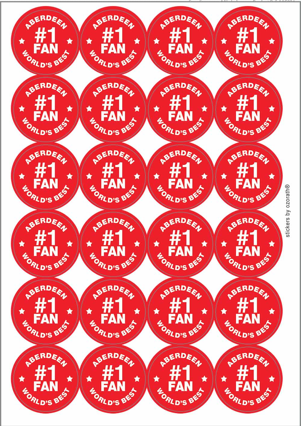 A picture of an A4 sheet of matte paper stickers