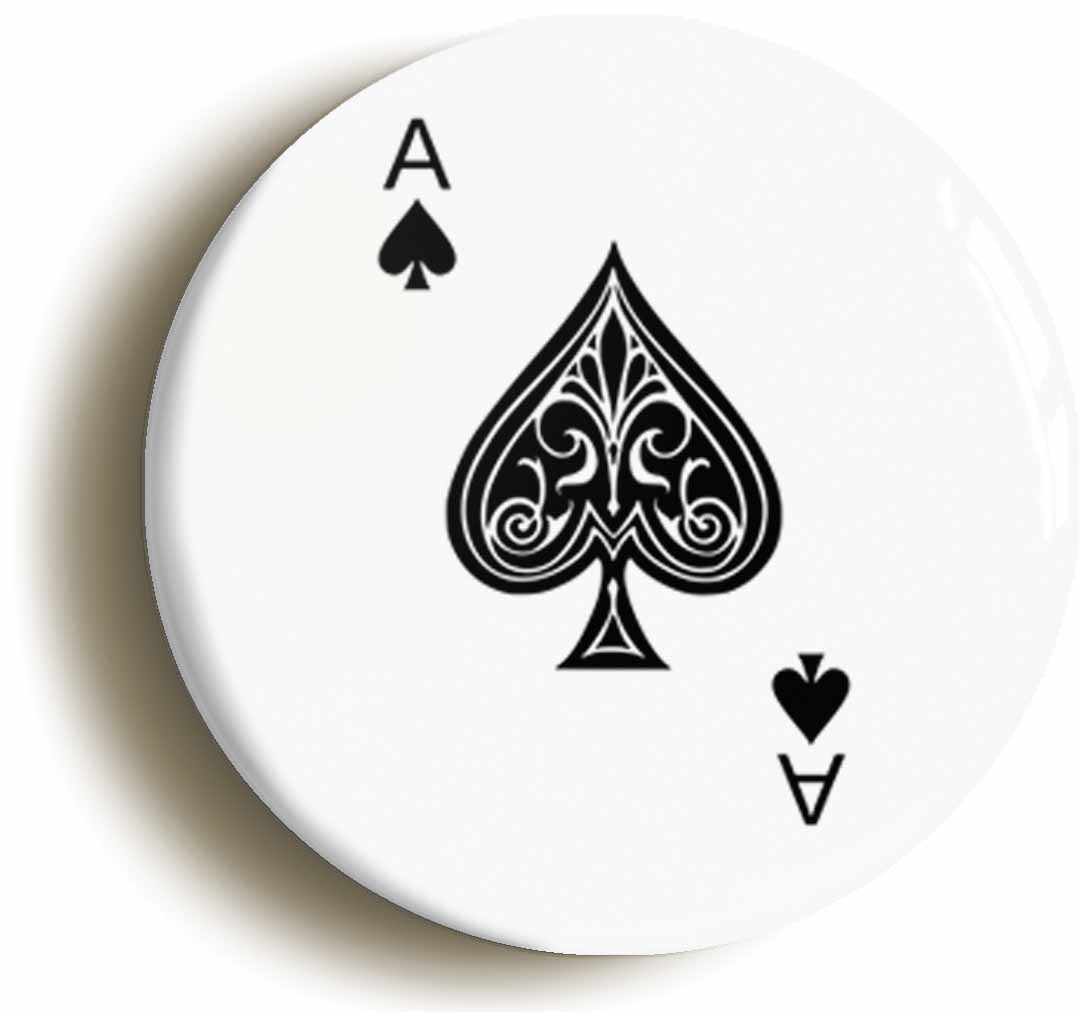 A picture of the front of the product, titled Ace Of Spades Circular 50mm Fridge Magnet