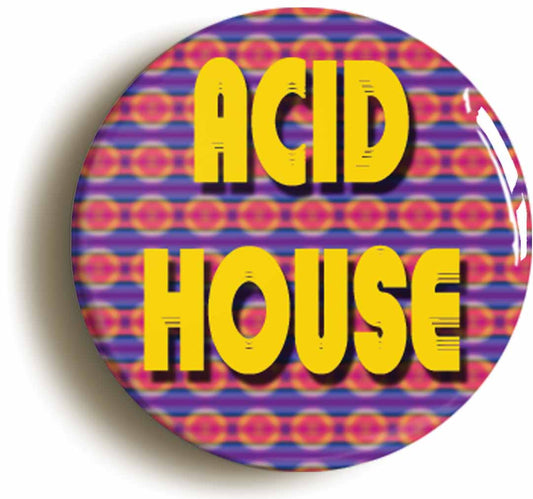A picture of the front of the product, titled Acid House Button Pin Badge