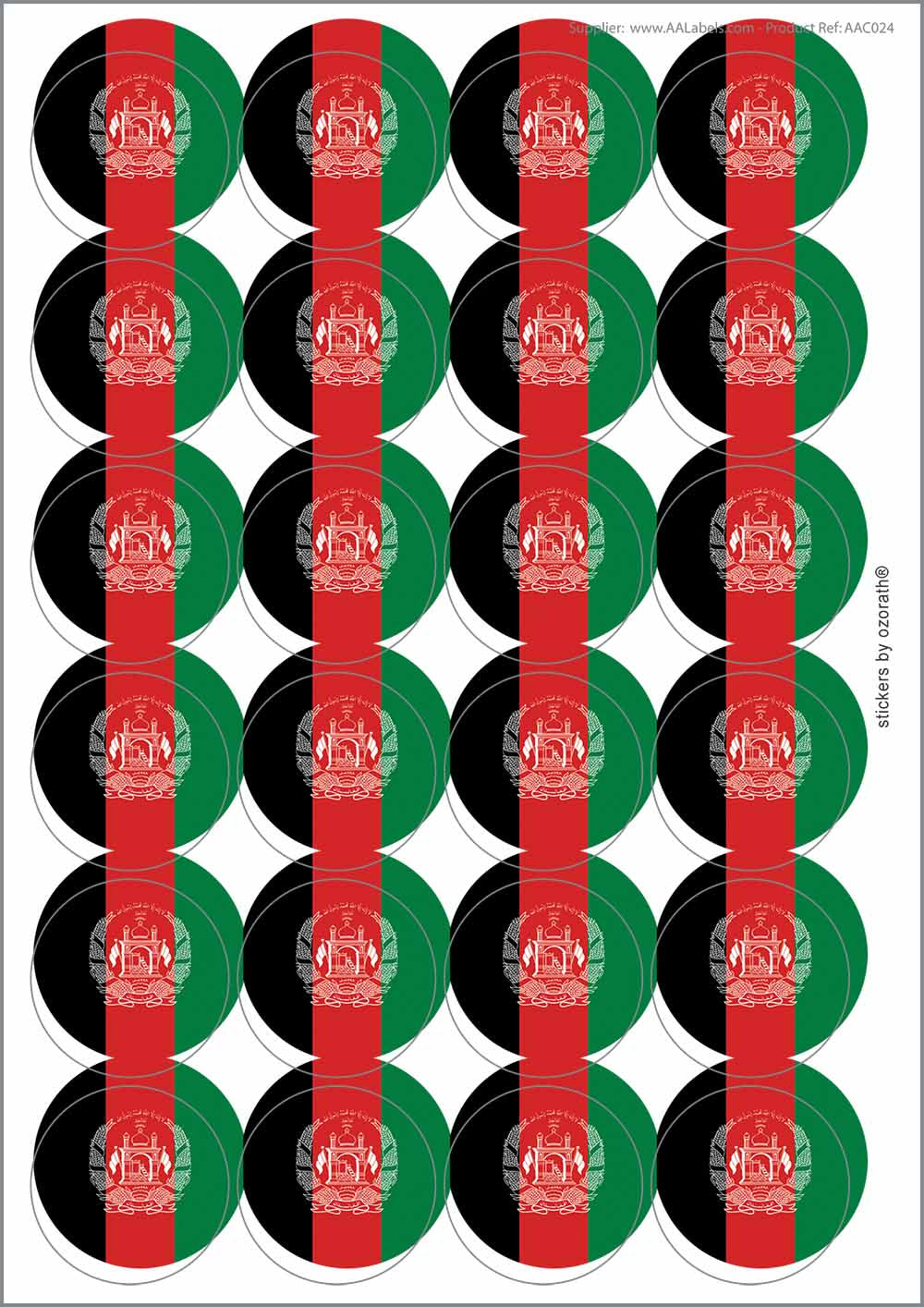A picture of an A4 sheet of matte paper stickers