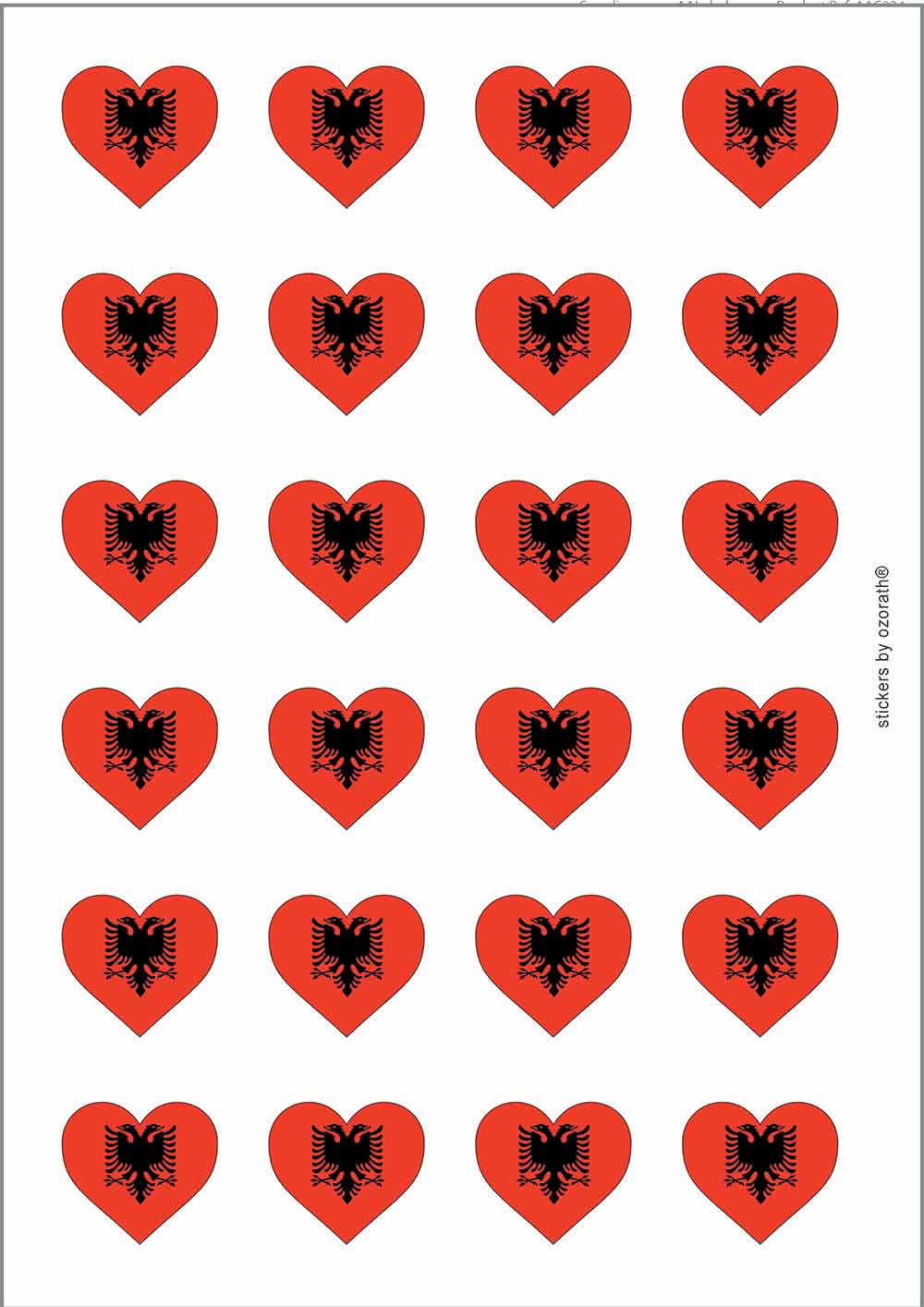A picture of an A4 sheet of matte paper stickers