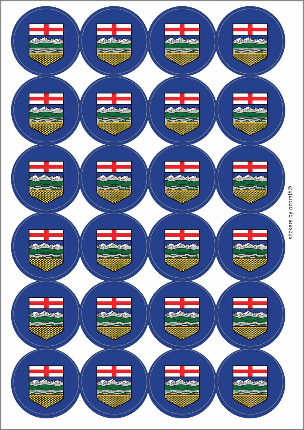 A picture of an A4 sheet of matte paper stickers