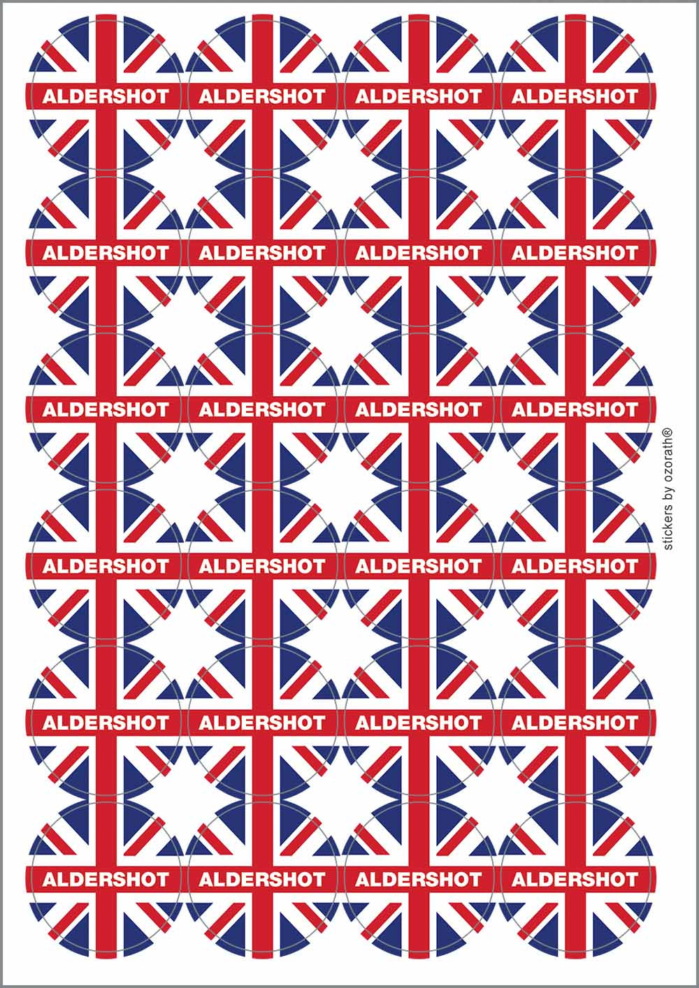 A picture of an A4 sheet of matte paper stickers