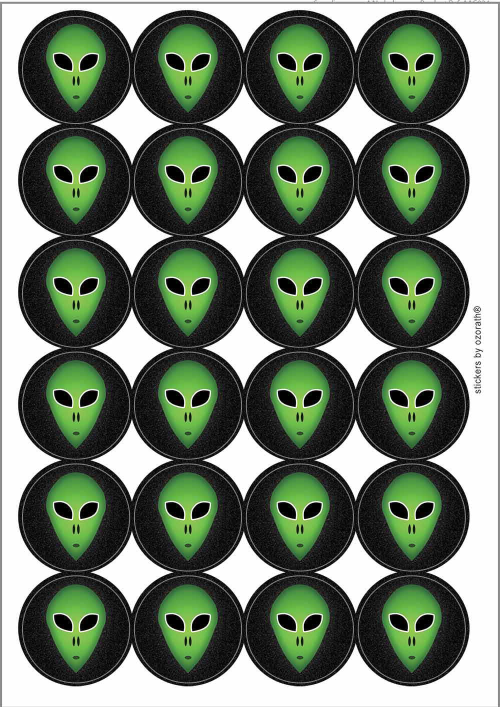 A picture of an A4 sheet of matte paper stickers