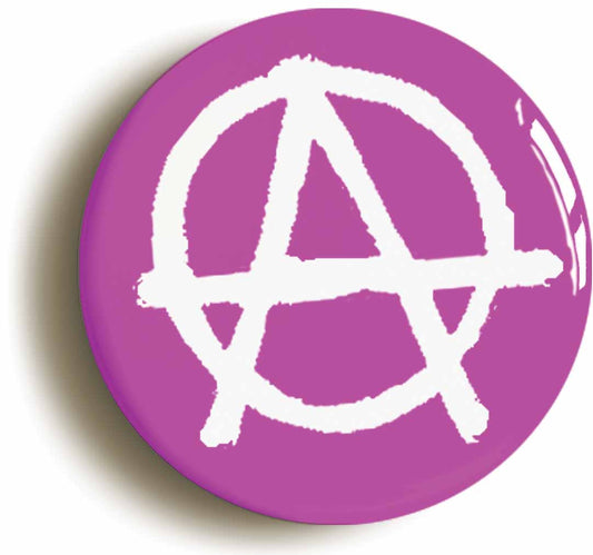 A picture of the front of the product, titled Anarchy Punk Pink Button Pin Badge