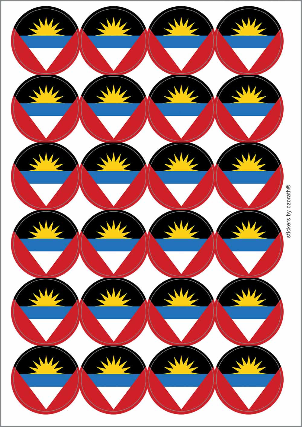 A picture of an A4 sheet of matte paper stickers
