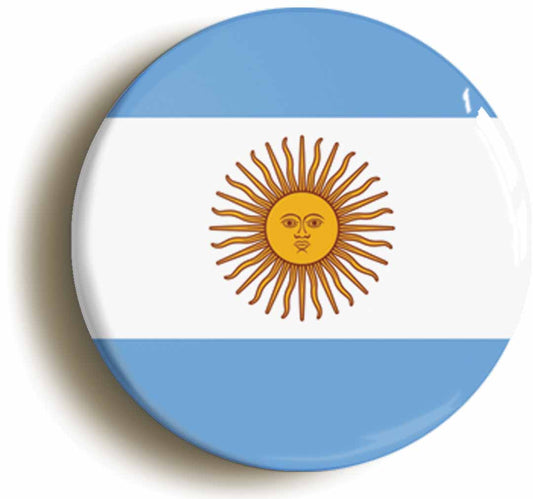A picture of the front of the product, titled Argentina Argentinian National Flag Button Pin Badge