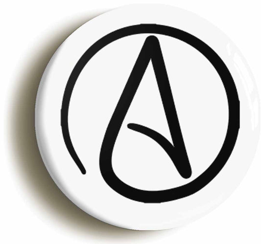 A picture of the front of the product, titled Atheism Symbol Circular 50mm Fridge Magnet