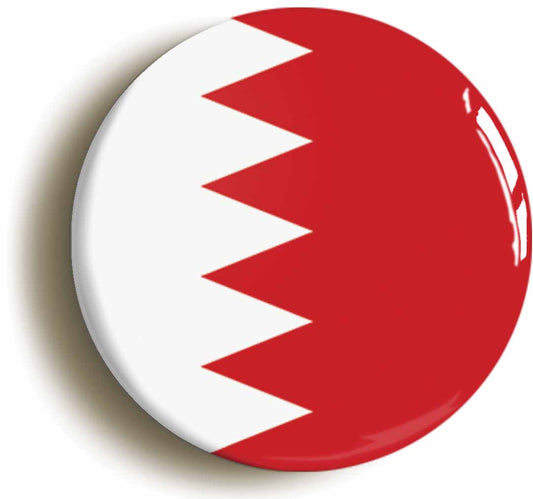 A picture of the front of the product, titled Bahrain Barhaini National Flag Circular 50mm Fridge Magnet