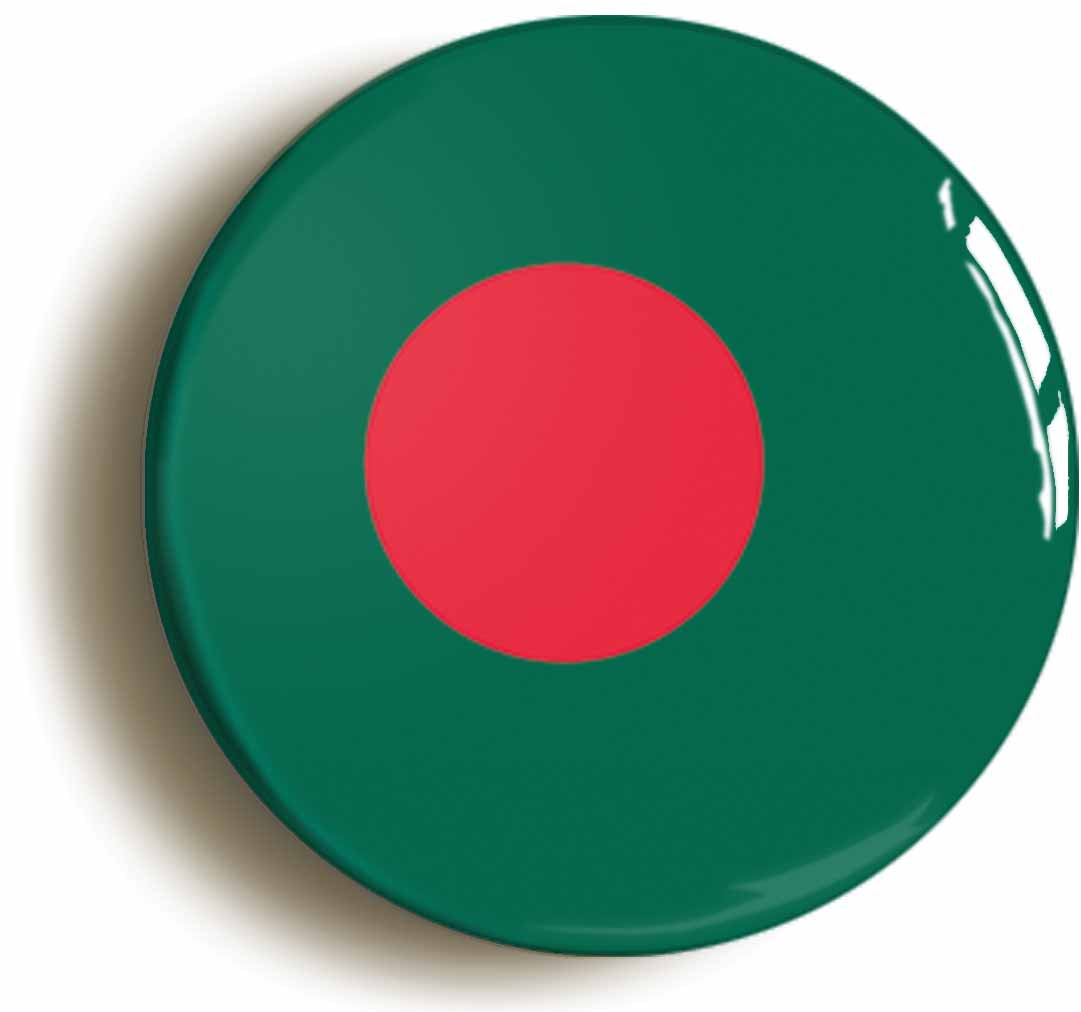 A picture of the front of the product, titled Bangladesh Bangladeshi National Flag Button Pin Badge