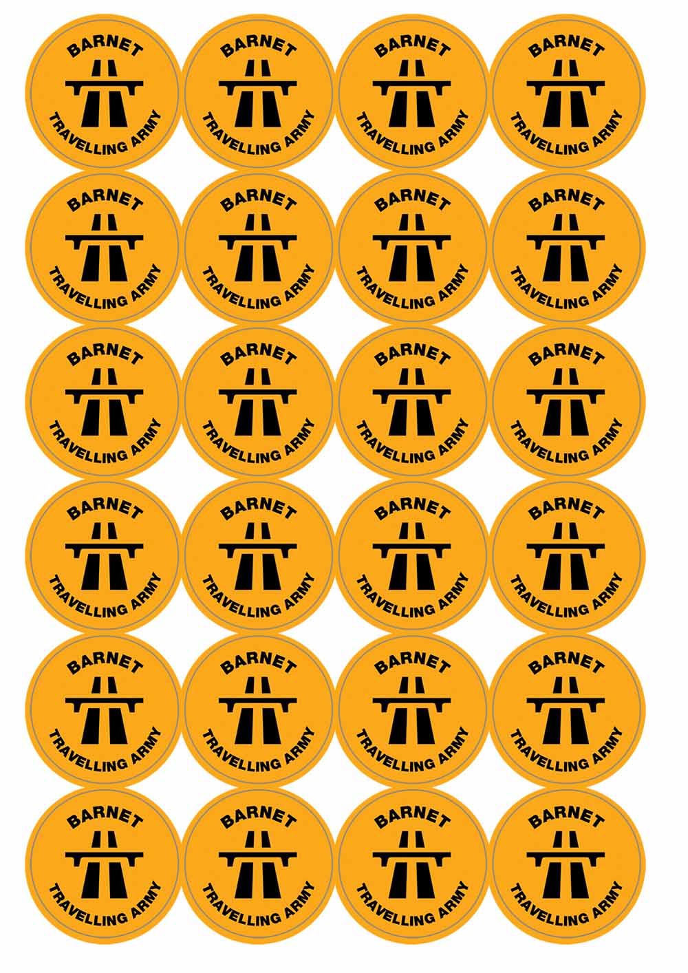 A picture of an A4 sheet of matte paper stickers