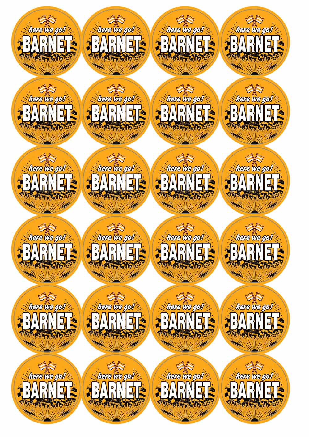 A picture of an A4 sheet of matte paper stickers