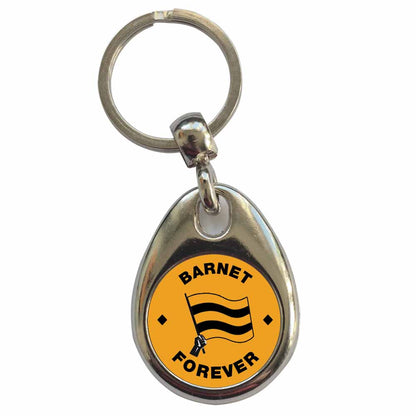 An image of a plain metal keyring