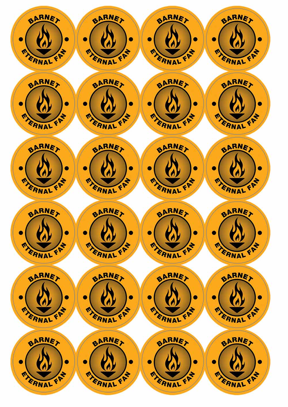 A picture of an A4 sheet of matte paper stickers
