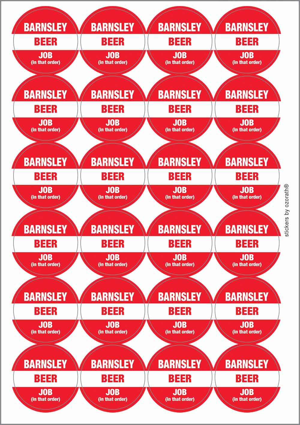 A picture of an A4 sheet of matte paper stickers