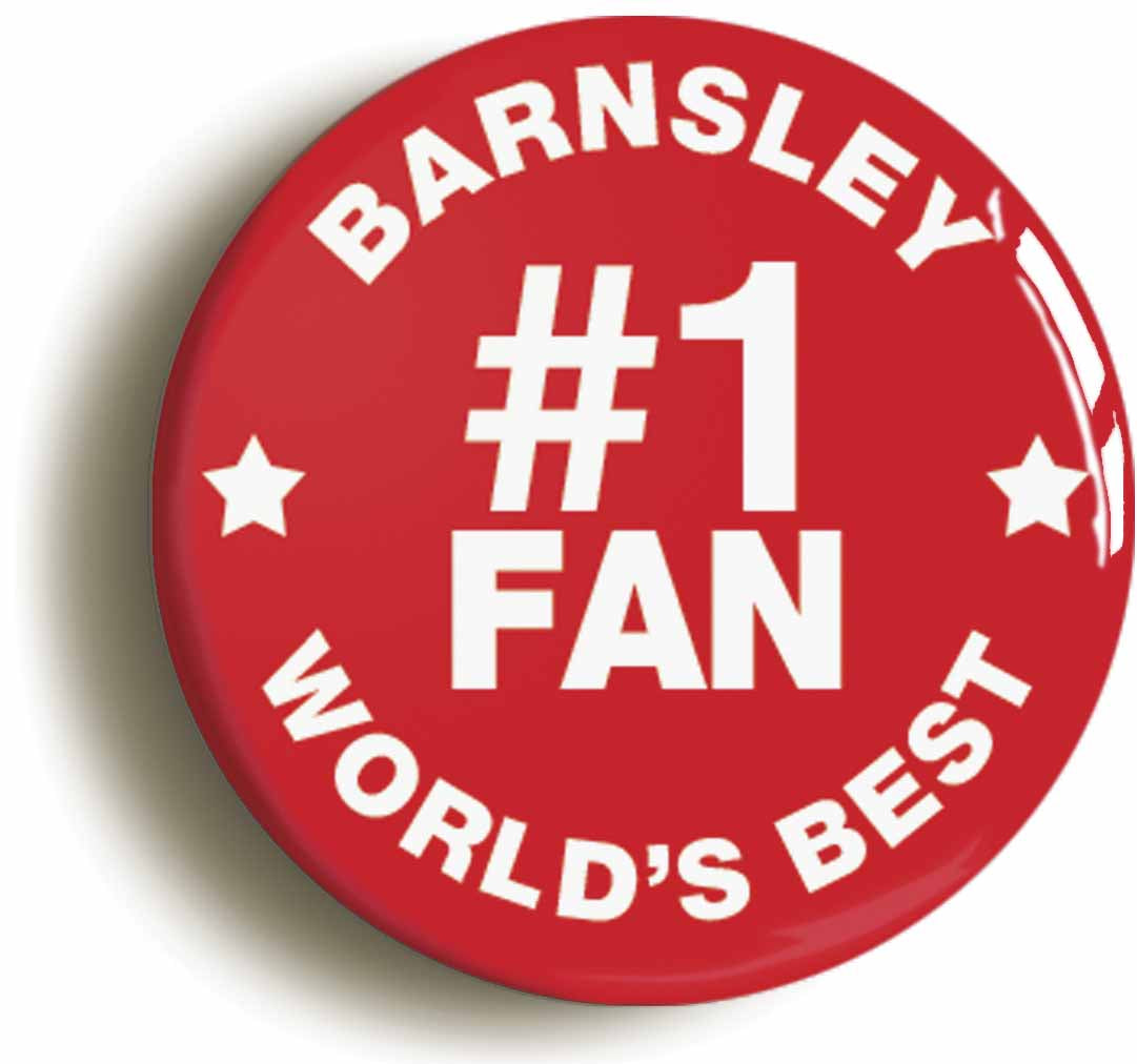 A picture of the front of the product, titled Barnsley #1 Fan Circular 50mm Fridge Magnet