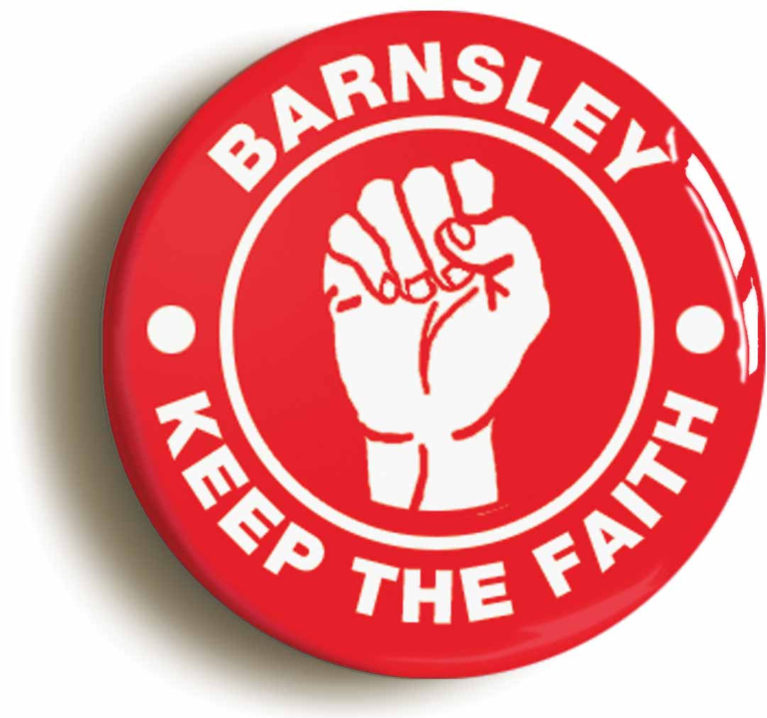 A picture of the front of the product, titled Barnsley Keep The Faith Northern Soul Circular 50mm Fridge Magnet