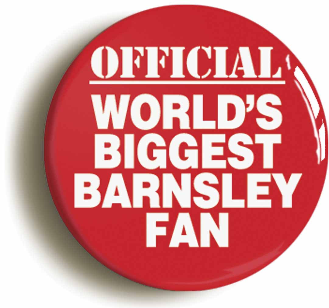 A picture of the front of the product, titled World's Biggest Barnsley Fan Circular 50mm Fridge Magnet