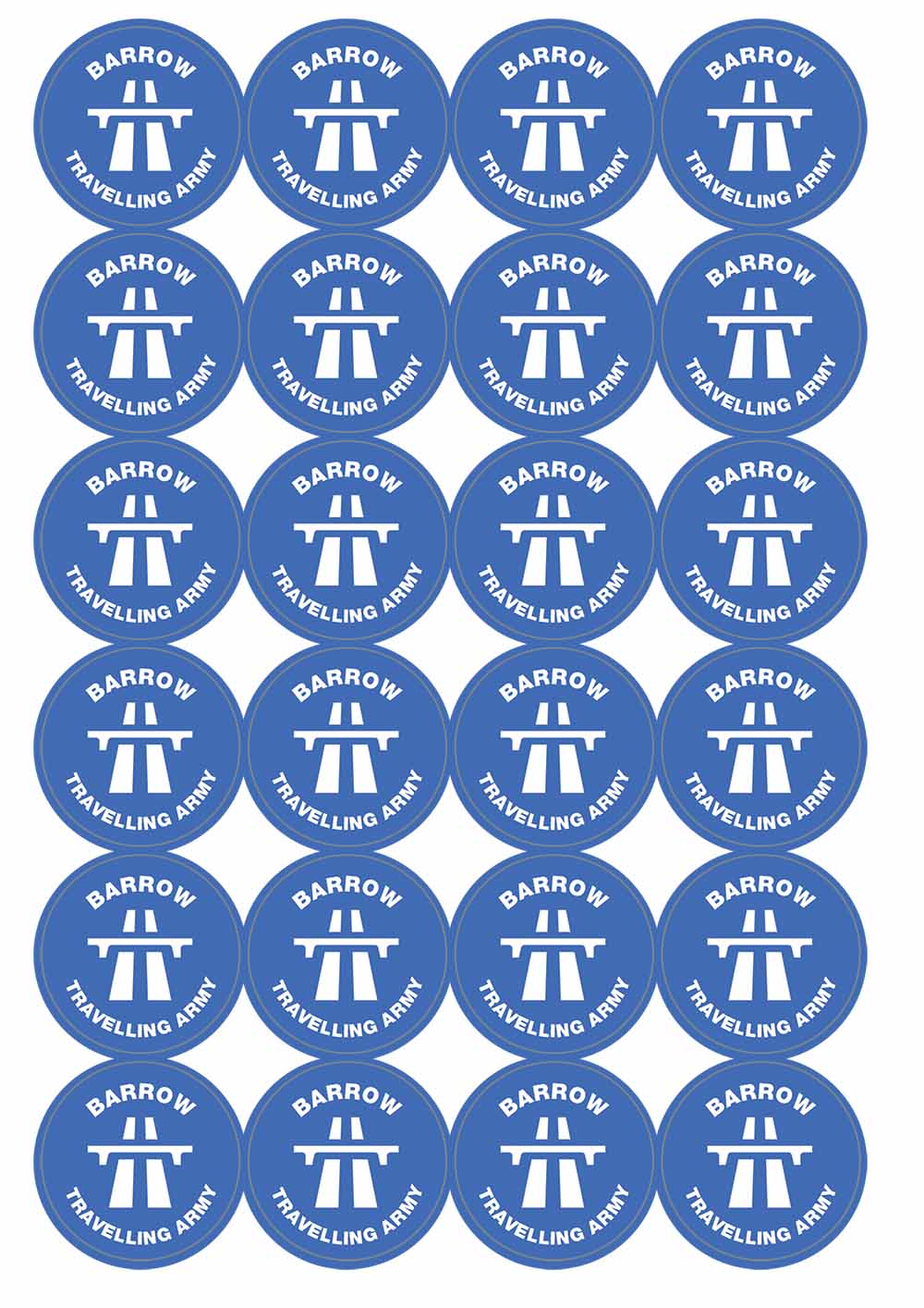 A picture of an A4 sheet of matte paper stickers